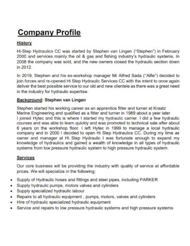 cnc machine company profile sample|Merco Profile 2024.